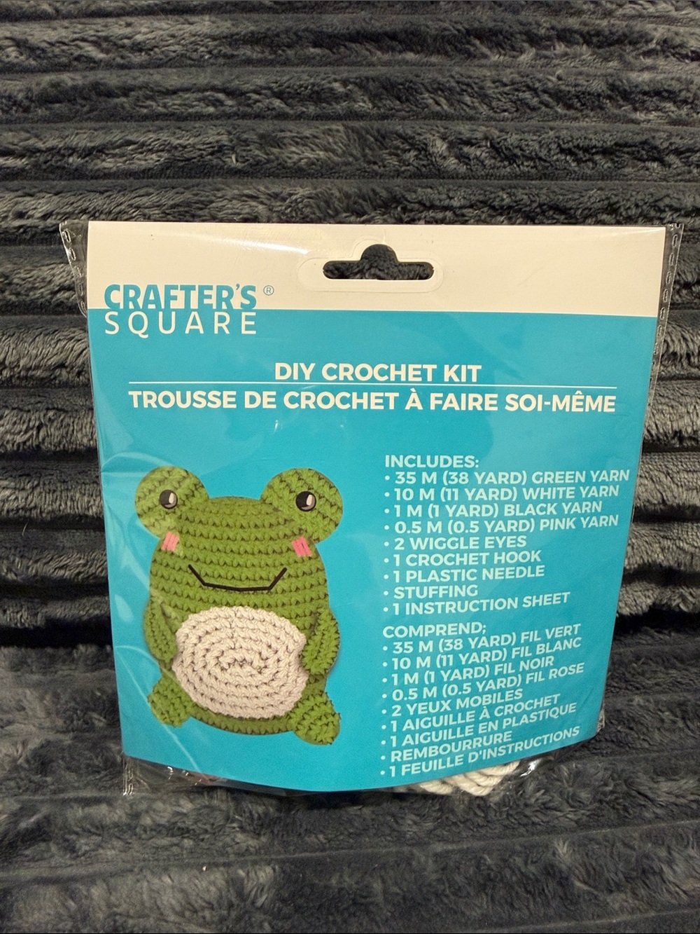 Crafter's Square DIY Crochet Kit - Green Frog
